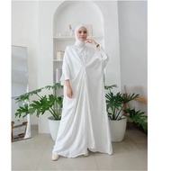 Swaroski Kaftan Putih Lebaran / Kaftan Lebaran Polos Wanita Baju Lebaran Kekinian Simple Kaftan