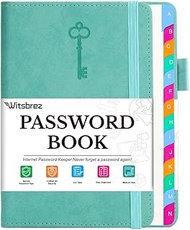 Password Keeper Book with Colorful Alphabetical Tabs, 5.8”x8.4” Password Books for Seniors, Password