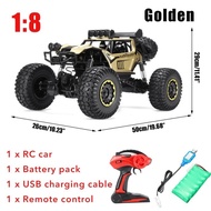 Mainan Mobil Remote Control Jeep Besar 1:8 Alloy 4WD 50cm 2.4G - Gold - Hitam