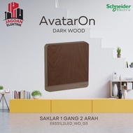 1 Gang 2 Way Switch Avatar On Wood Wood Wood Schneider E8331L2LED_WD_G3