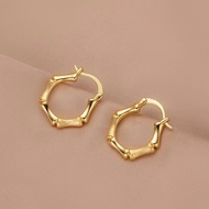 Emas 916 Subang / Emas 916 Anting-anting |  Bamboo Earrings Gold 916 Hoop