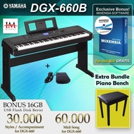 Digital Piano Dgx 660 Black Yamaha Bundle Kursi Piano - Dgx660 B -
