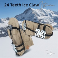 ISTANU 1Pair Ice Gripper Spike, Universal Anti-Slip 24 Teeth Ice Claw,  Spike Shoe Covers Climbing C