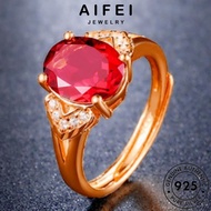 AIFEI JEWELRY Perempuan Pendant Sterling 925 Women Accessories 純銀項鏈 Perak Flowers Korean Chain Leher Necklace Gold Original Ruby Rantai For Silver S68