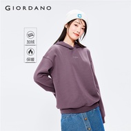 Giordanoผู้หญิง เสื้อกันหนาวมีฮู้ดพิมพ์ลายตัวอักษรขนแกะ Free Shipping 05322809