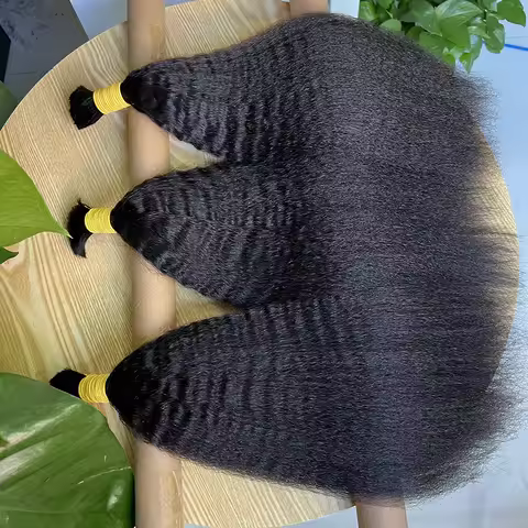 Kinky Straight Human Hair Extension Unprocessed Bulk For Braiding No Weft 18-30inch 100% Raw Virgin 