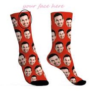 1pair Custom Put Any Face On Socks For Boy, Personalized Photo Socks For Handsome Guys & Beautiful G