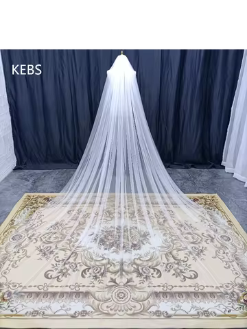 Physical Shot 300cm Wide Soft Bridal Veil Wedding Accessories White/Ivory