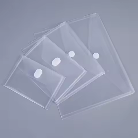 A4/A5/A7/A8 Transparent Plastic File Folder Bag Office Document Folder Student Stationery Bag File O