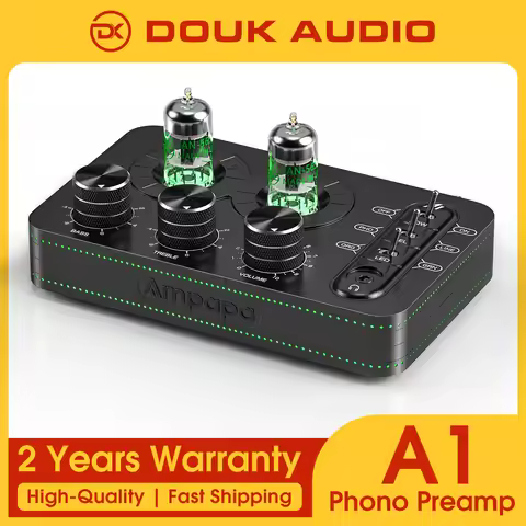 Ampapa A1 Mini JAN5654 Valve Tube MM Phono Preamp for Turntable Headphone Amplifier with Tone Contro