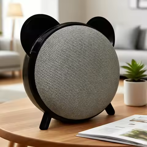For Google Nest/Home Mini Display Stand Mini Smart Speaker Storage Cover Black Cute Panda Shape Prot