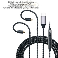 IOEFSGF69 4-Strand Braided Upgrade Cord, 120cm / 47.24in Built In Microphone MMCX to Type C Headphon