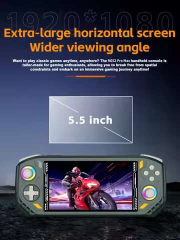 RG52 Pro Max Android 13 Retro Handheld Game Console 5.5 Inch IPS Screen 6G+128G Dual-Band WIFI BT5.0
