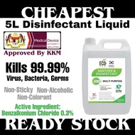 🔥KKM APPROVED🔥 ECO•VER 5L Disinfectant Liquid Nano Mist Sanitizer 5L Liquid Disinfection Sanitizer F