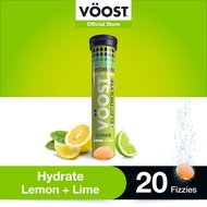 VOOST Hydrate Lemon+Lime Effervescent Electrolyte Supplement 20 tabs to help relieve symptoms of deh