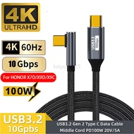 KY69 Type-C to Type-C QC4.0 3.0 4K@60Hz Screen Mirroring Cable PD100W USB3.2 10Gbps  5A Type-C Video