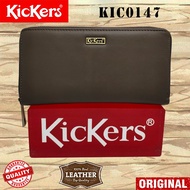 [ KICKERS LEATHER HIGH QUALITY UNISEX FULL-ZIP LONG WALLET / PURSE KIC0147