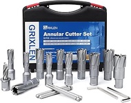 12 Pack 7/16 to 1-1/8 inch Annular Cutters Set with Weldon Shank,11mm ~ 29mm Carbide Tip Annular Dri
