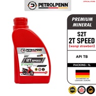PETROLPENN S2T Speed Mineral Based (1L) for 2-stroke Motorcycle Engine Oil Strawberry Fragrance API 