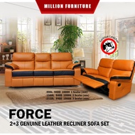 Million Furniture- FORCE 1+2+3 Seater Genuine Leather Recliner Sofa Set