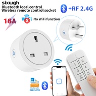 Bluetooth smart socket RF2.4G Wireless socket remote control plug socket wireless switch UK plug
