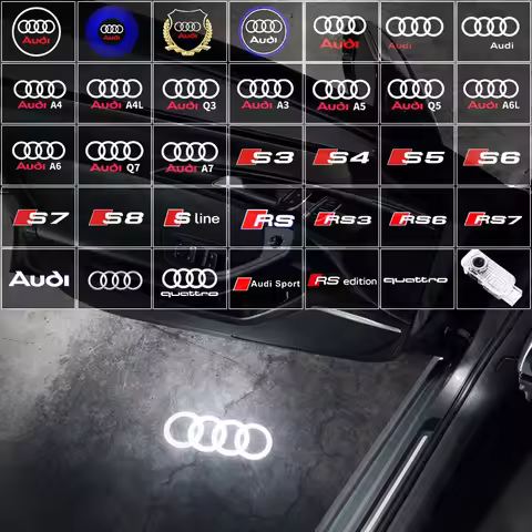 Led Car Door Welcome Light 3D Logo Projector For audi A3 8V 8P 8L A4 B5 B6 B7 B8 B9 A6 C5 C6 C7 C8 A