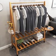 Giá treo quần áo chữ A 2 tầng thưa bằng tre 80cm - Tủ treo quần áo RE0227