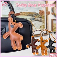 GANTUNGAN Teddy Bear Bag Keychain Leather Teddy Bear Keychain Mini Leather Bear Keychain Gift Leathe