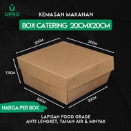 Box Catering 20x20x7.5CM Kraft Coklat Laminasi Tebal 290 gsm Dus Nasi Katering ISI 30Pcs 100Pcs 200P