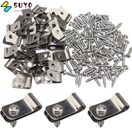 SUYO 100pcs Fence Clamp Durable Chicken Wire Fencing Aluminum Alloy Metal Fence