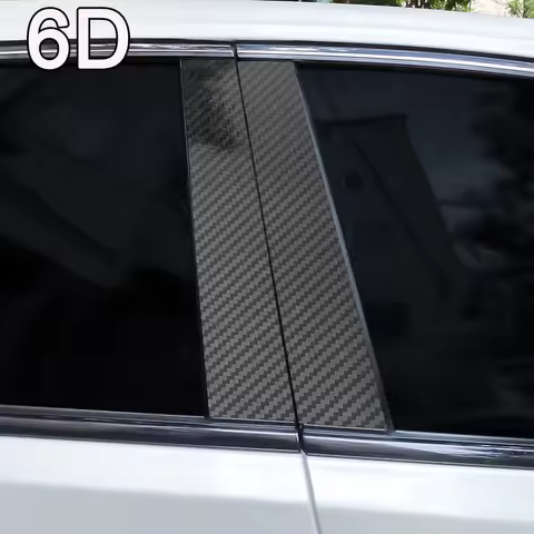 1pair 3d 4d 5d 6d Carbon Fiber Car B Pillar Sticker Diy Car Door Post Sticker Scratch Resistant Cove