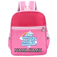 Backpack BAG FOR CHILDREN'S SAYING CHARACTER READING BISMILLAH