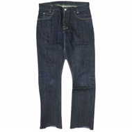 Pre-owned jonnlynx John Lynx Japanese-made cut-off 5-pocket denim pants, size 28, Indigo, button fly