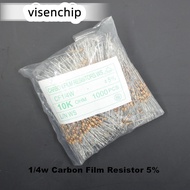 100Pcs 1/4w Carbon Film Resistor 5% 0.25W 750K 820K 910K 1M 1.2M 1.5M 1.8M OHM