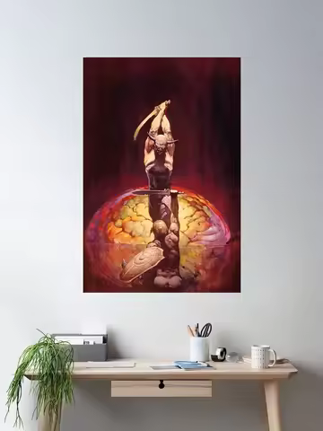 The Brain by Frank Frazetta , Art Picture Print Canvas Poster Home Wall Decor