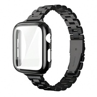 Compatible With Apple Watch Bands And Protective Cases, Black Hollow Chain Metal Watch Band Paired W