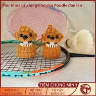 Handmade Wool Poodle Dog Badminton Keychain – Lovely, Unique