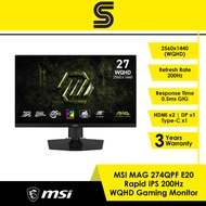 MSI MAG 274QPF E20 Rapid IPS 200Hz WQHD Gaming Monitor
