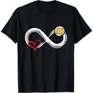 Men's cotton T-shirt Heart For Billiard Snooker 8 Ball Pool Fan Billiards Player T-Shirt Fast Shippi