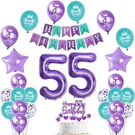 Balloon 55th Birthday Fruaen Decoration Purple, Birthday Decoration 55 Years Fruaen Balloon, Giant F