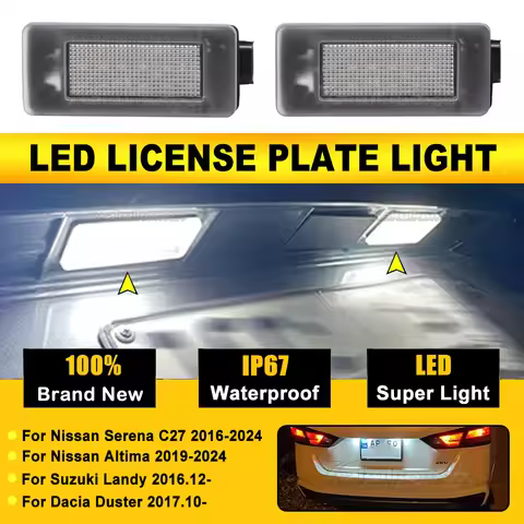 2Pcs Canbus LED License Number Plate Light Lamp For Nissan Serena C27 Altima Suzuki Landy Dacia Dust
