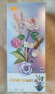 lego Loz 花 玫瑰 💐🌹🪻 DIY 全新Loz mini  eternal flowers no.1657 flower bunch pink rose, purple forget me n