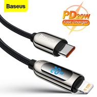 Baseus USB C to Lightning Cable PD 20W USB C Cable Digital Display Fast Charging Cable for iPhone 13 12 11 Pro Max Mobile Phone Data Wire Cord