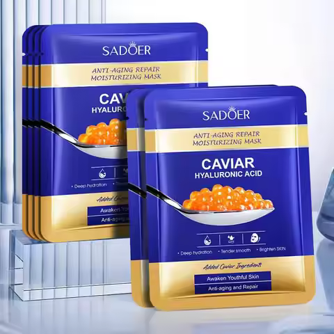 5/10pcs SADOER Caviar Hyaluronic Acid Moisturizing Facial Masks Brightening Firming Hydrating Face M