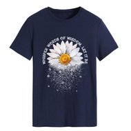 Plant OFWHISPER Casual Europe America20252024WORDS Short Sleeve T-Shirt Fashion new23 Printed Sunflo