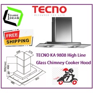 TECNO KA 9808 High Line Glass Chimney Cooker Hood