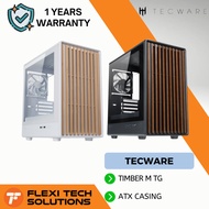 Flexi Tech Tecware Timber M TG MATX Case - Black & White