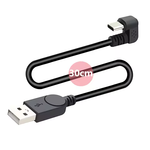 0.3M U-Shape USB C Short Cable 180 Degree Angle USB 2.0 A To Type-C Data Sync Charging Cord for Andr