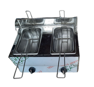 GAS TYPE STAINLESS DOUBLE DEEP FRYER