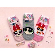 Korean Cotton/Fuzzy Socks Powerpuff Girls Buttercup Blossom Ankle Socks